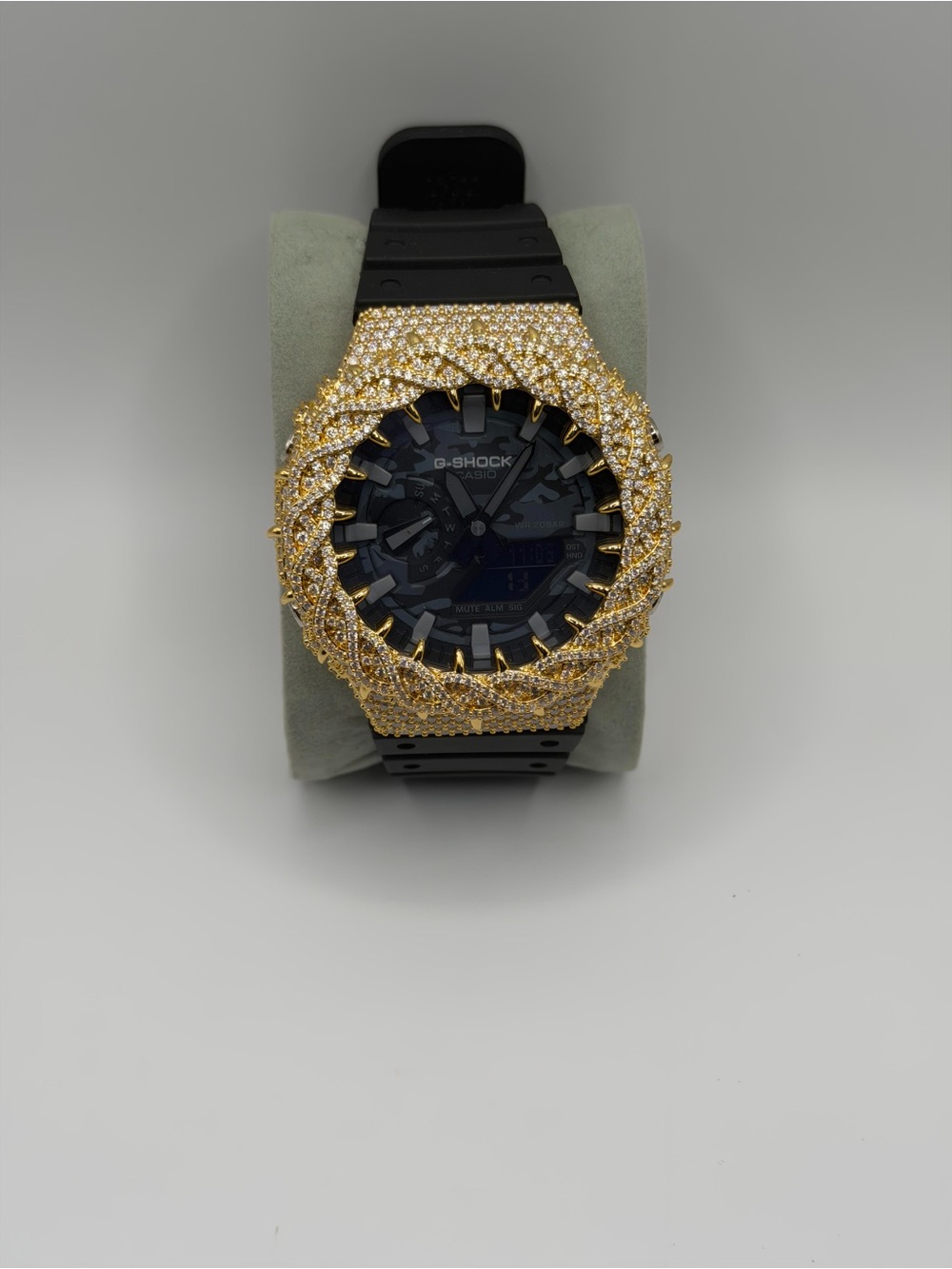 G-Shock Black Watch with Gold Crystal Bezel